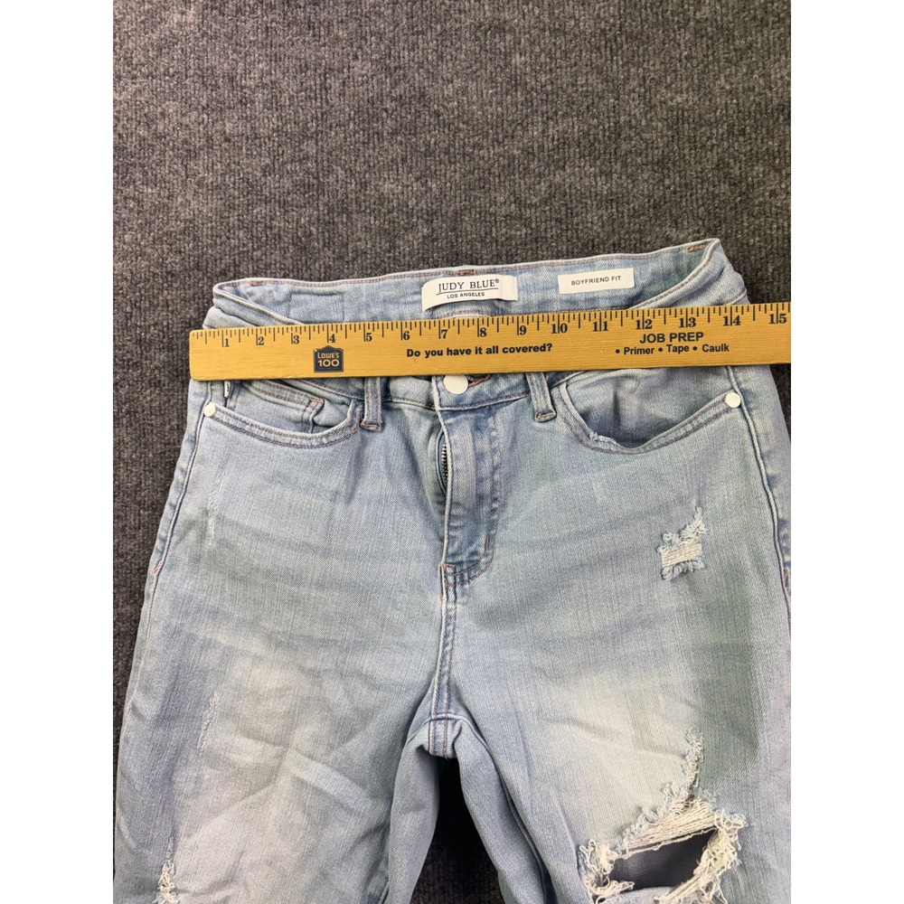Judy Blue Boyfriend Fit Jeans Womens 28 Light Wash Distressed Ripped JB88333LT - Picture 3 of 8